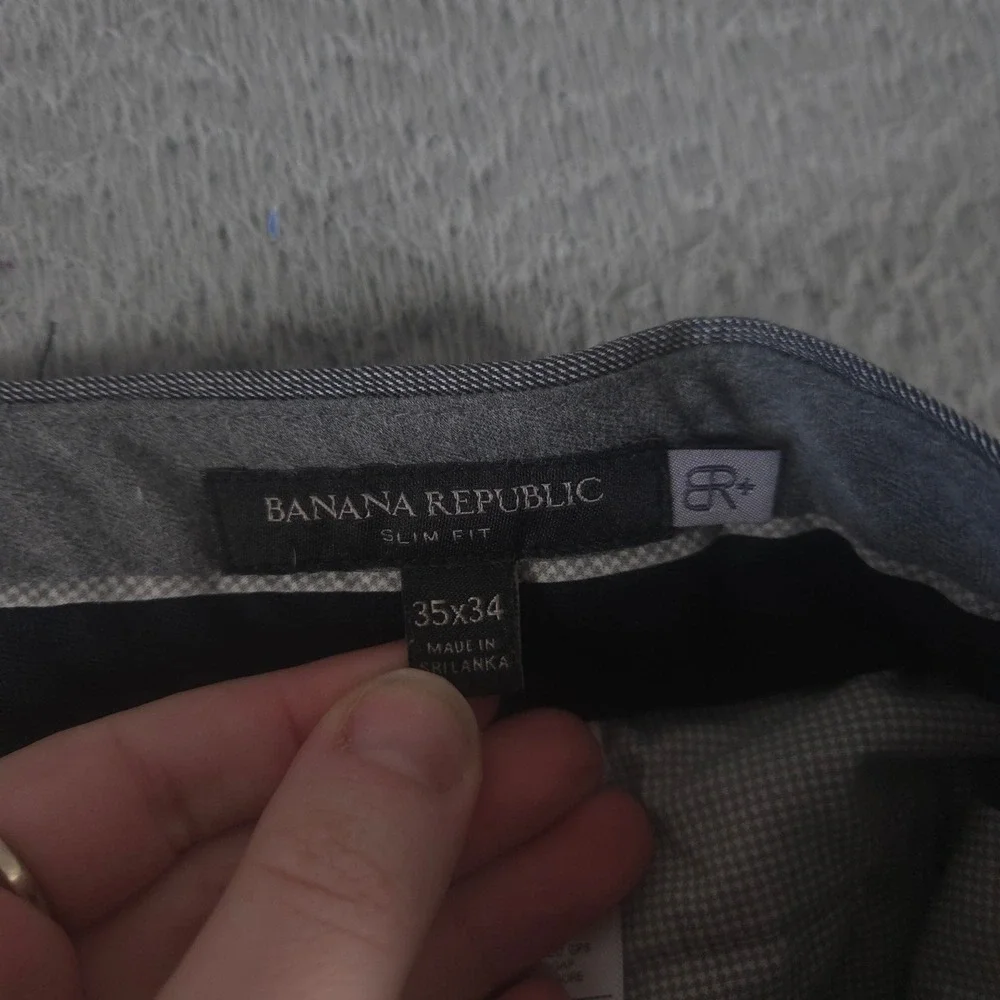 Banana Republic Pants Mens 35x34 Slim Non-Iron Dress Cotton Stretch Trousers